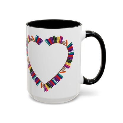 Mug Big Heart Made of Books Coffee Mug (11, 15oz)