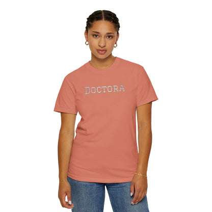 Embroidered Doctora T-Shirt — Feminine Doctor Shirt for Professionals