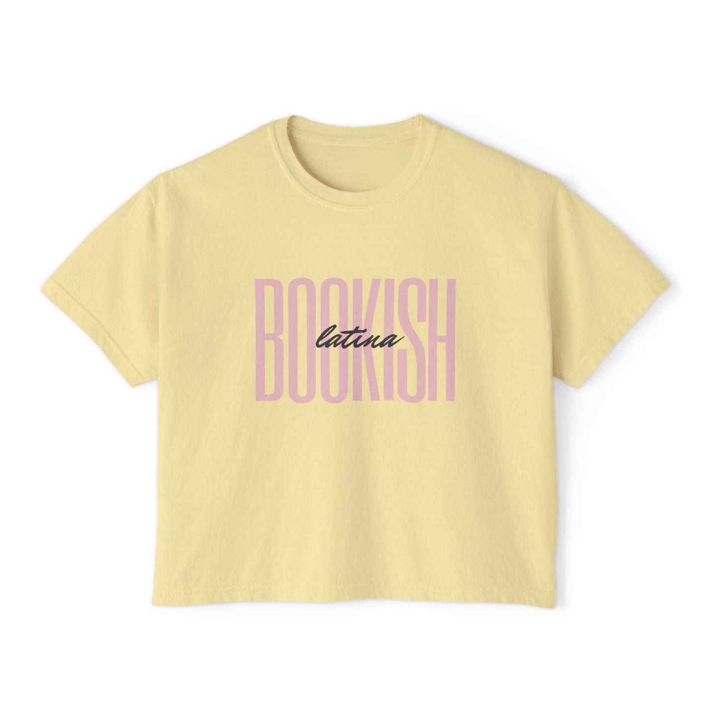 Boxy Tee - Bookish Latina Graphic Shirt for Women