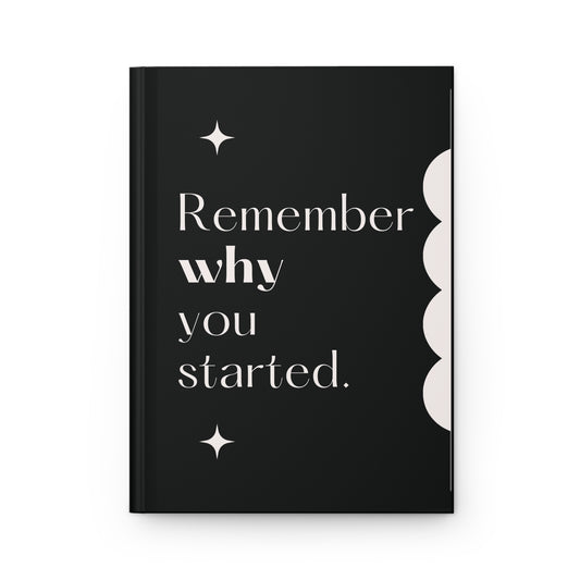 Remember Why You Started" Hardcover Journal