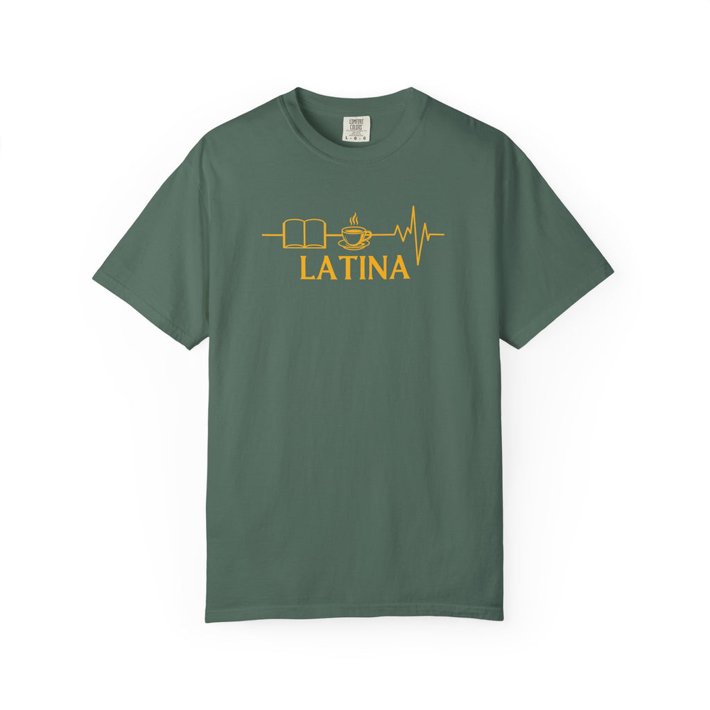 Latina with Coffee & Book Heartbeat T-Shirt