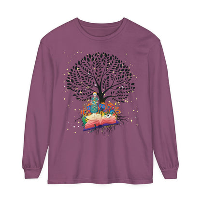 Long Sleeve T-Shirt - Magical Tree with Catrina and Roots Design