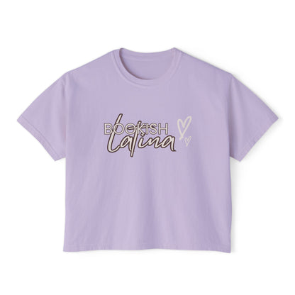 Boxy Tee Bookish Latina with Hearts Shirt