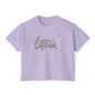 Boxy Tee Bookish Latina with Hearts Shirt