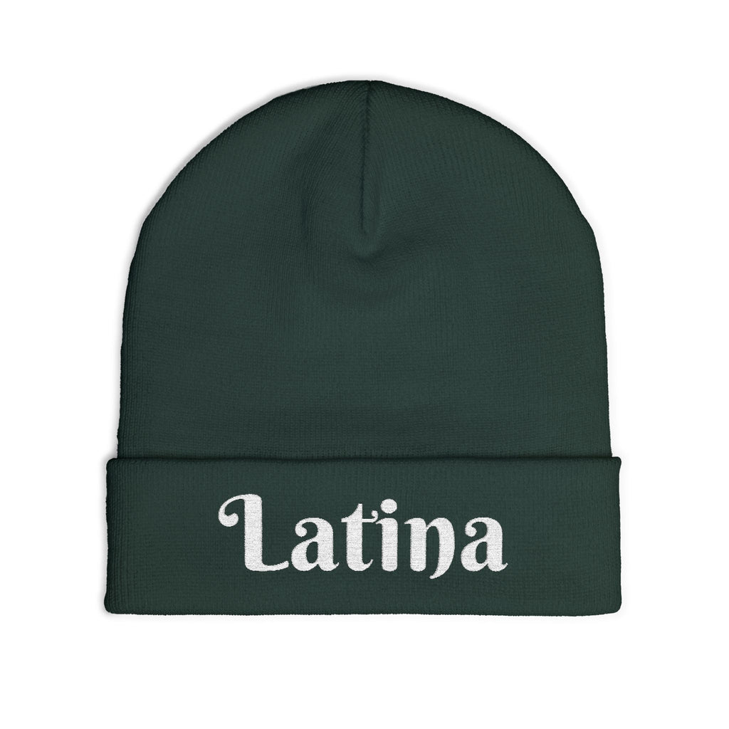 Chic Embroidered Knit Beanie - Stylish Winter Accessory for Trendsetters, Perfect Gift for Latina Pride, Cozy Headwear for Every Occasion