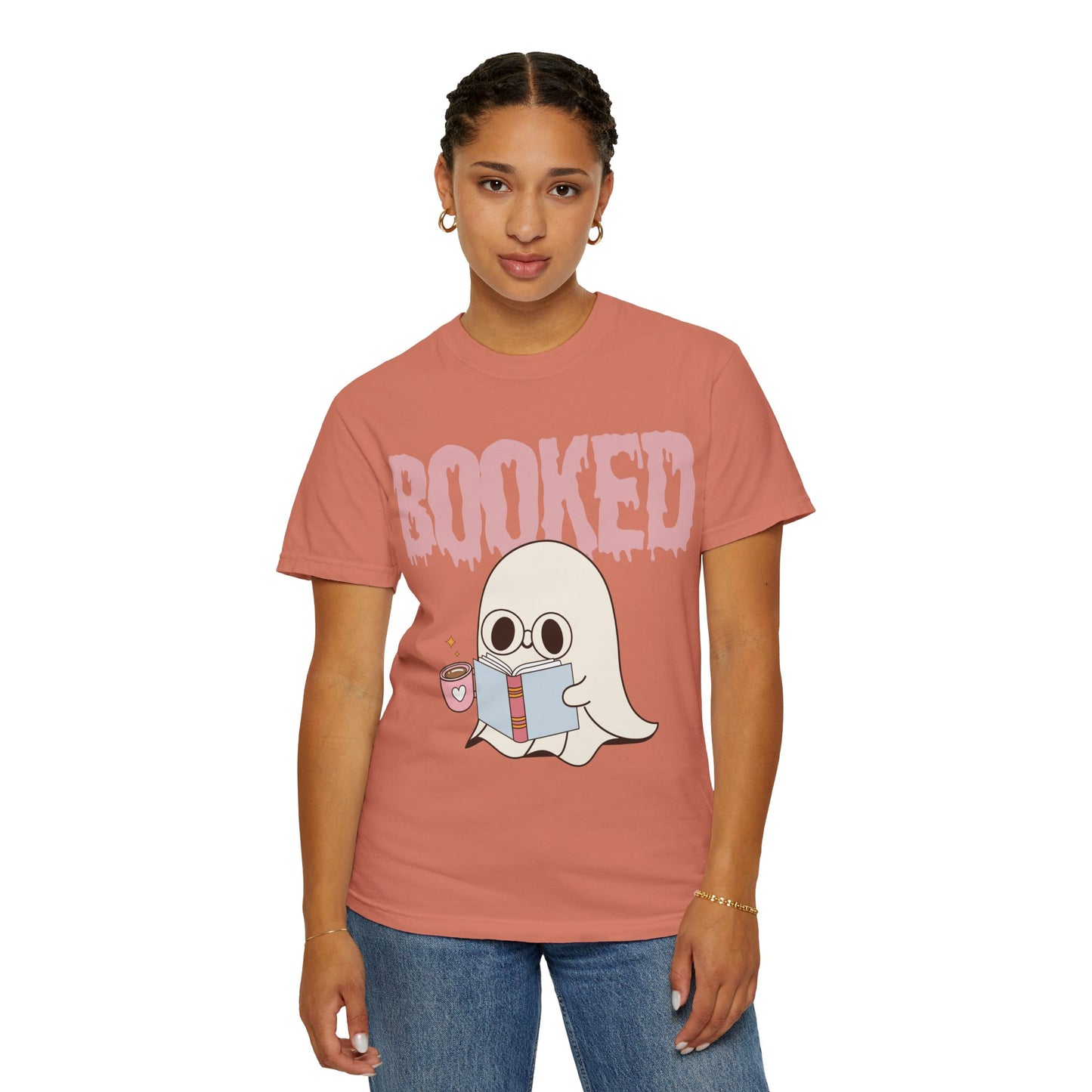 Booked Ghost with Coffee Unisex T-shirt