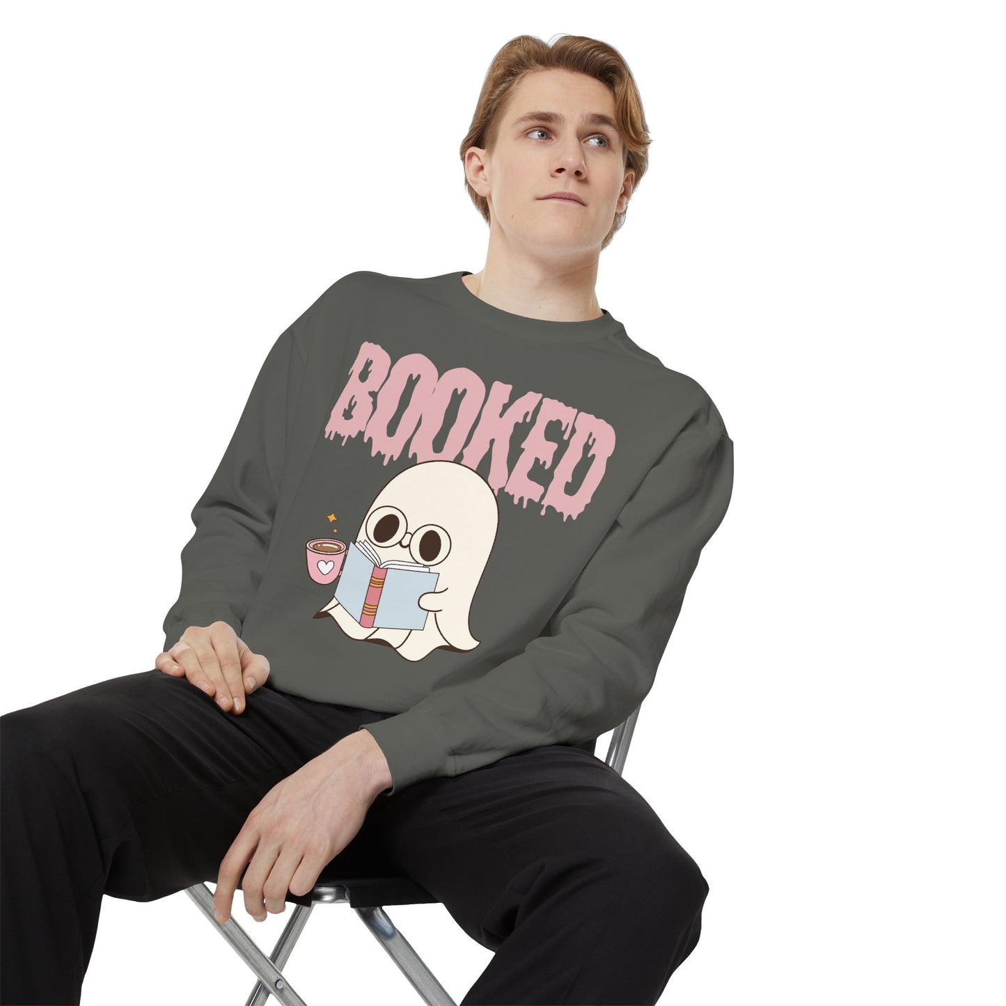 Booked Ghost with Coffee Sweatshirt