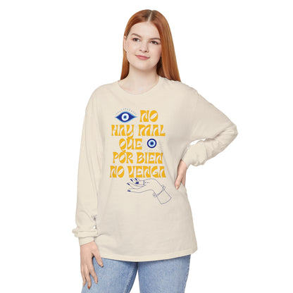 Long Sleeve T-Shirt with 'ojo' Design - No Hay Mal Que Por Bien No Venga