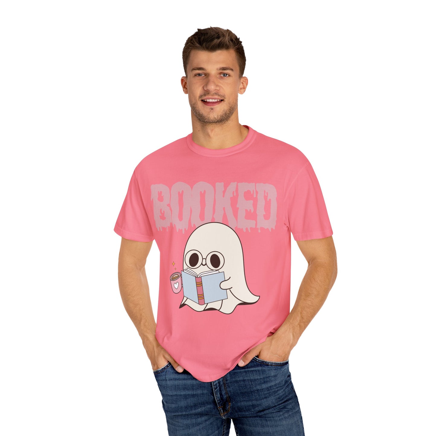 Booked Ghost with Coffee Unisex T-shirt