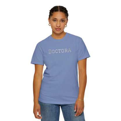 Embroidered Doctora T-Shirt — Feminine Doctor Shirt for Professionals