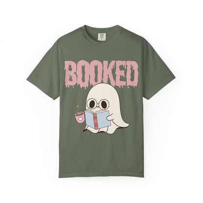 Booked Ghost with Coffee Unisex T-shirt