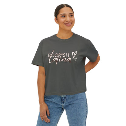 Boxy Tee Bookish Latina with Hearts Shirt