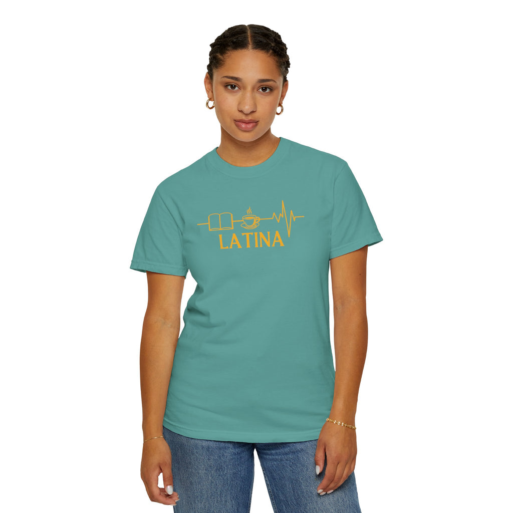 Latina with Coffee & Book Heartbeat T-Shirt
