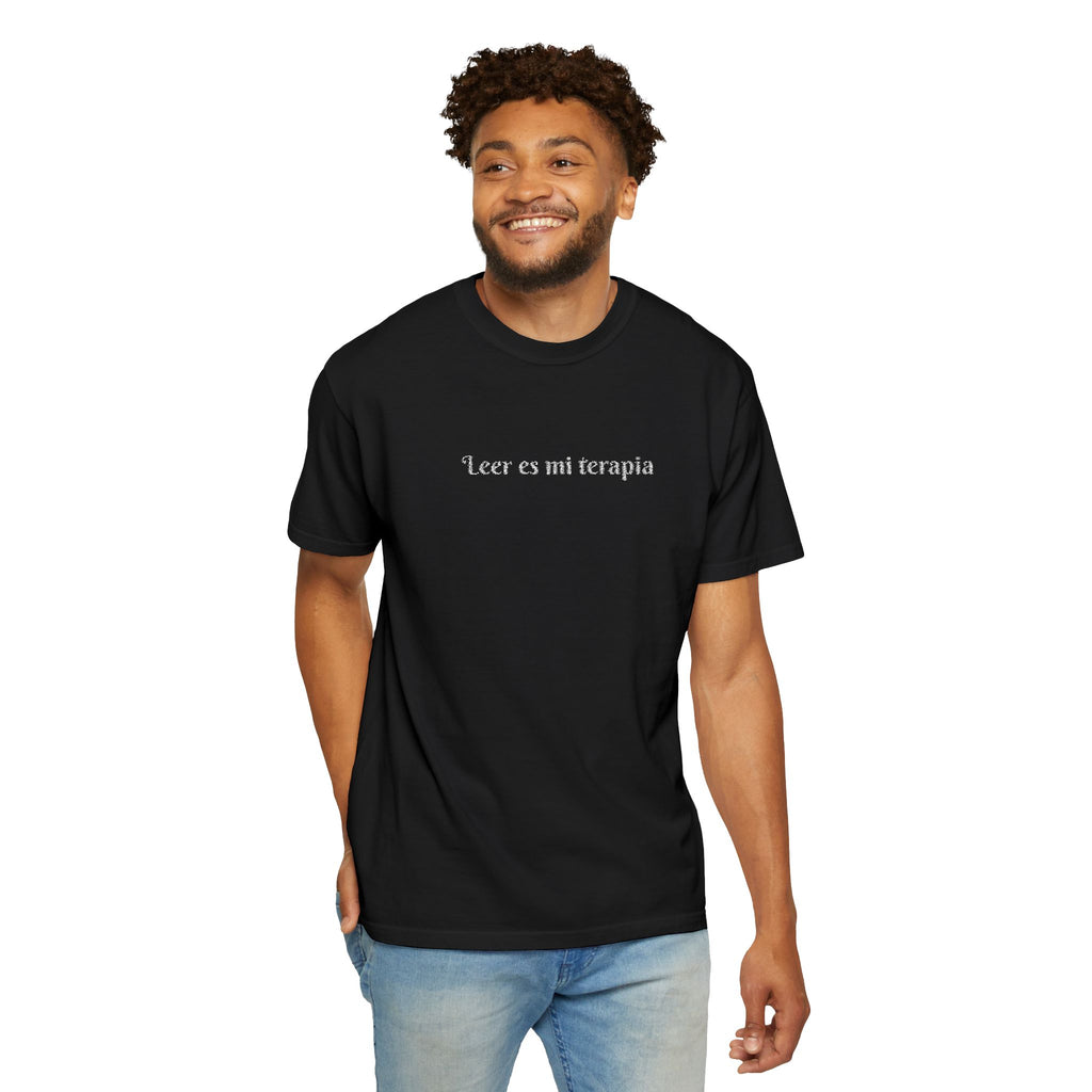 Reading is my therapy Unisex T-shirt Embroidered