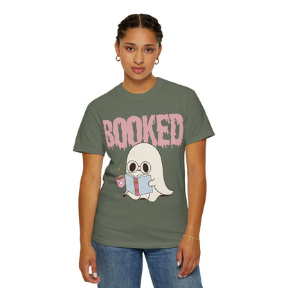 Booked Ghost with Coffee Unisex T-shirt