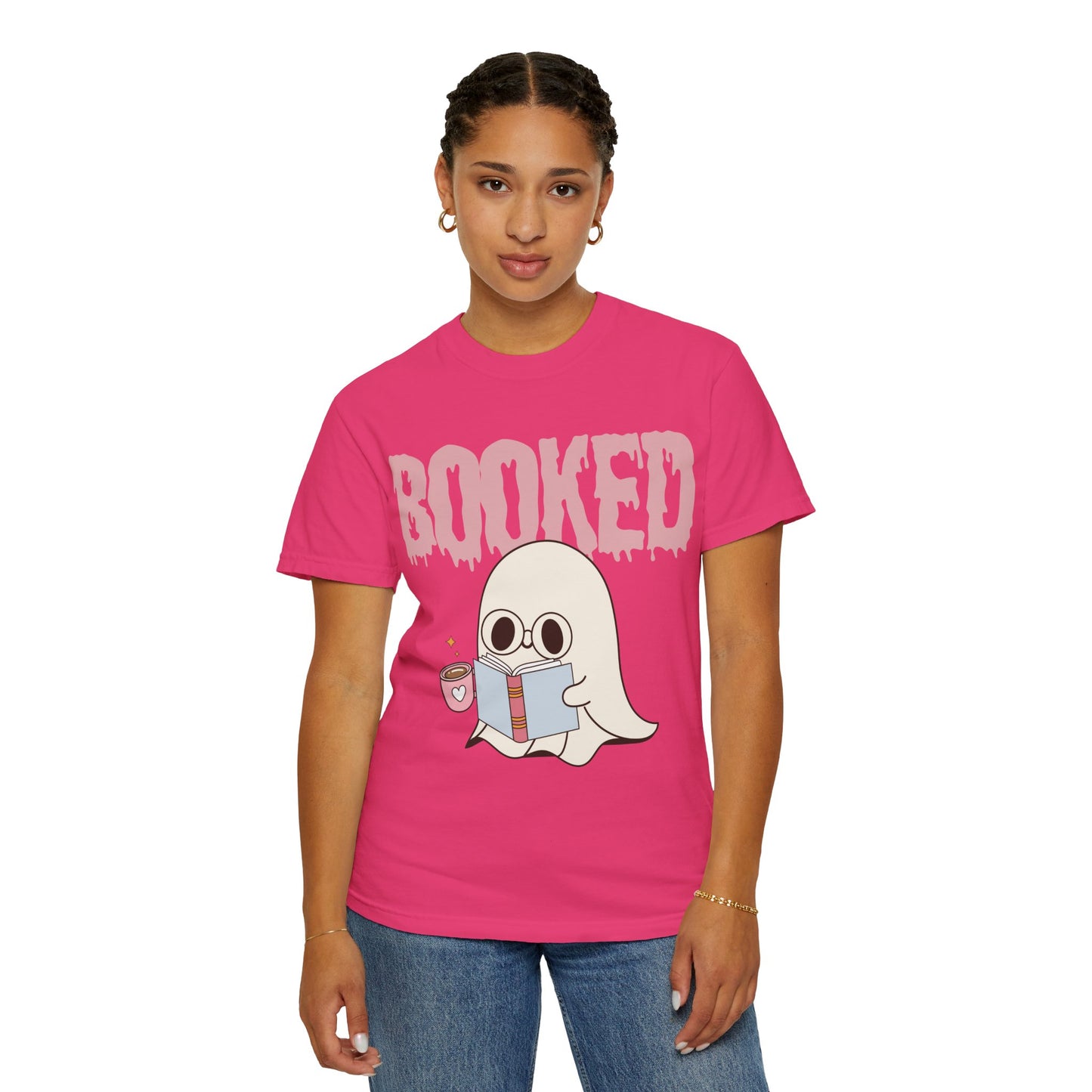 Booked Ghost with Coffee Unisex T-shirt