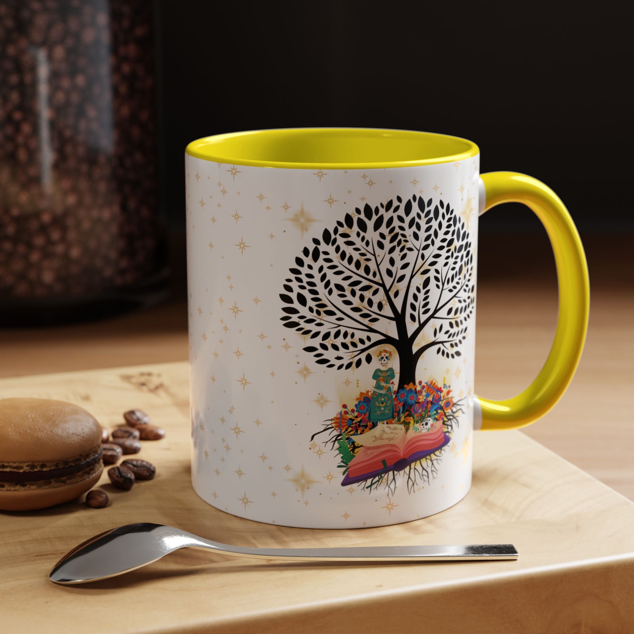 Coffee Mug - Stories are Legacies Too with Catrina, Tree, and Book Design