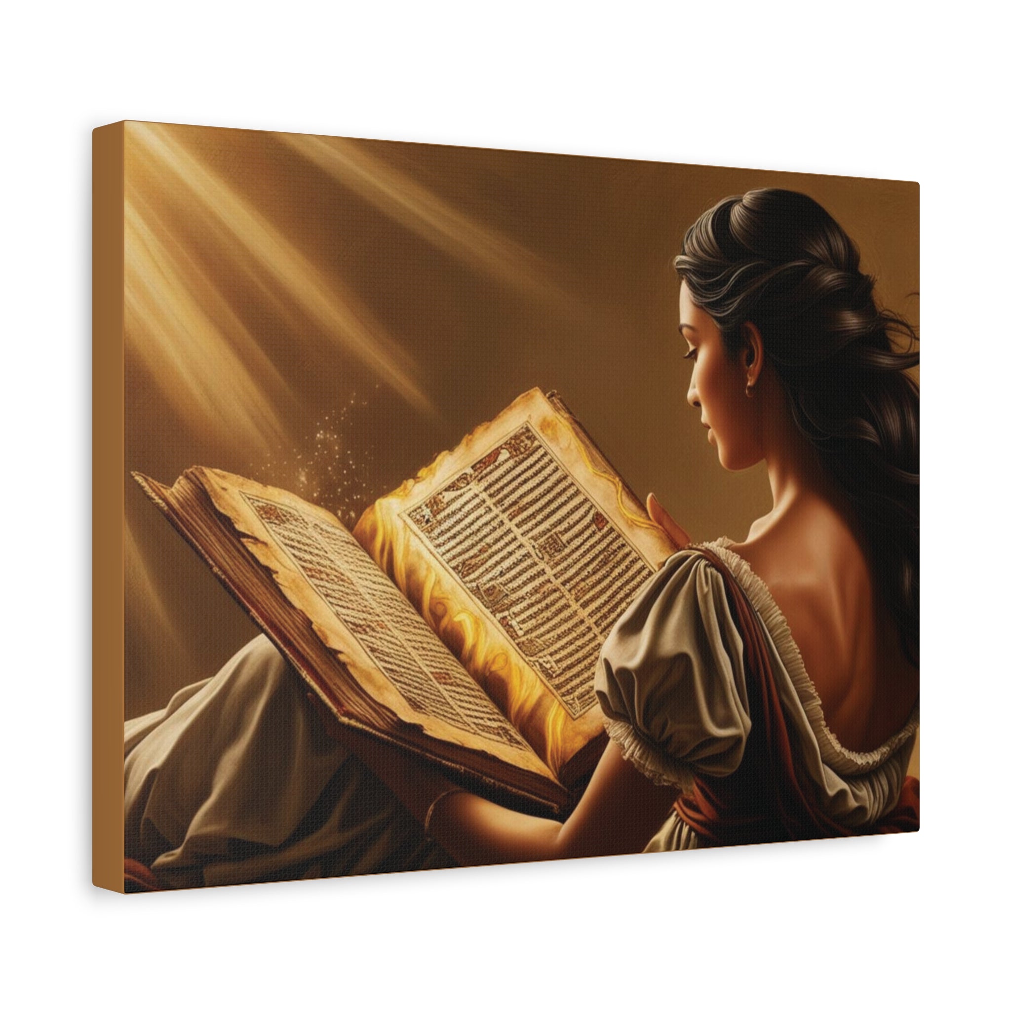 Canvas Wall Art - Magical Latina Reading a Book