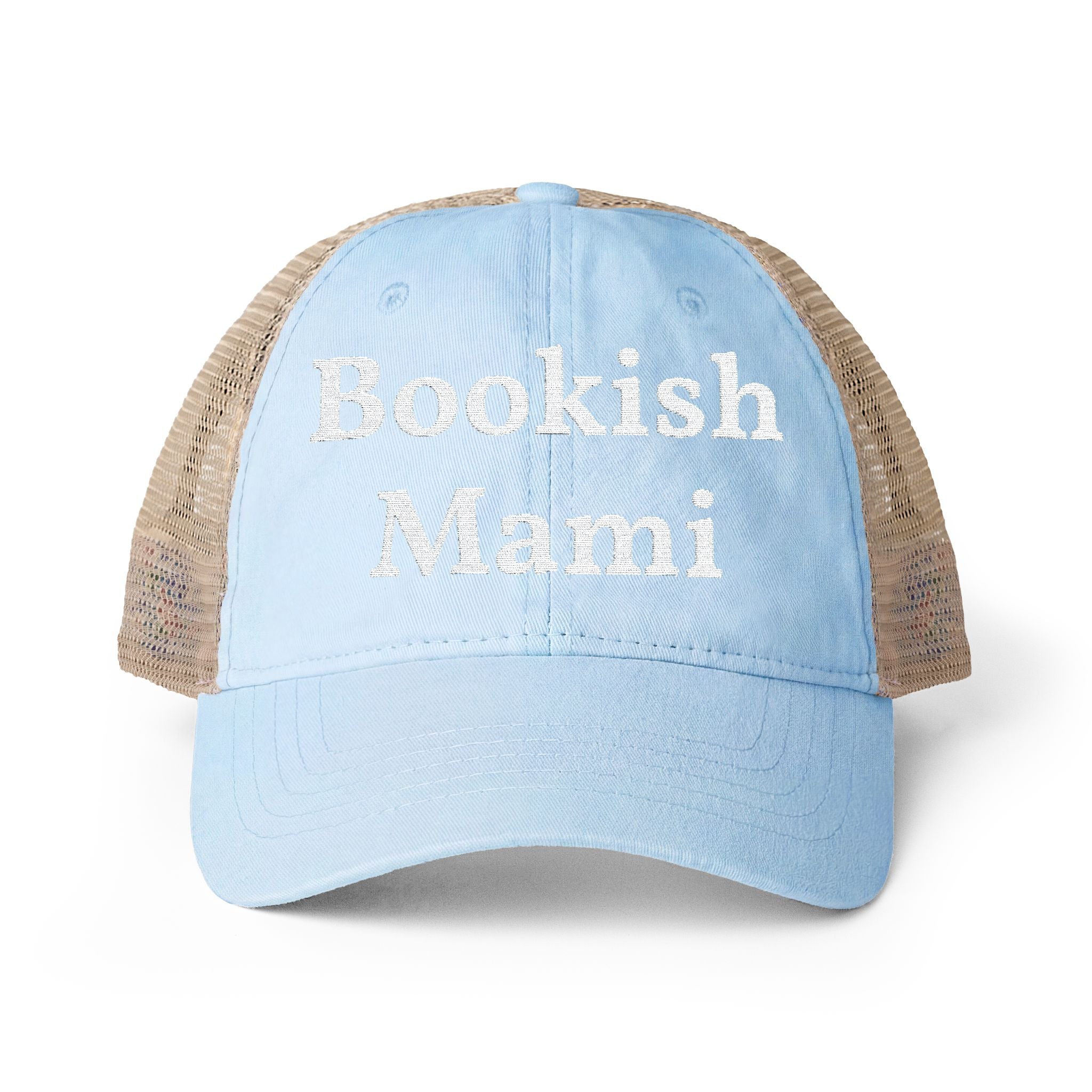 Bookish Mami- Women's Washed Mesh-Back Cap