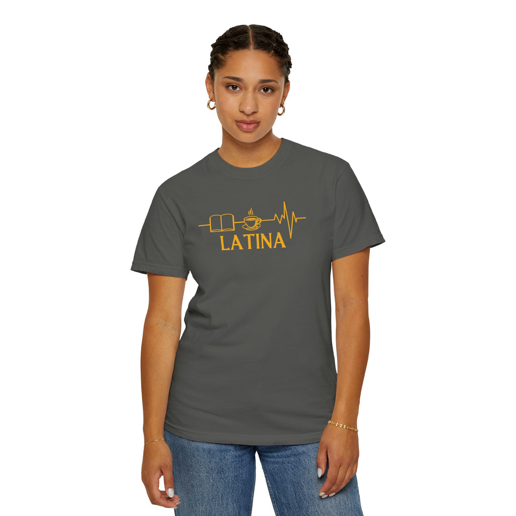 Latina with Coffee & Book Heartbeat T-Shirt