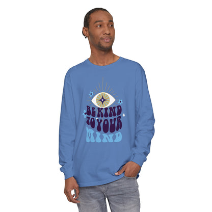 Long Sleeve T-Shirt Be Kind to Your Mind Ojo Design