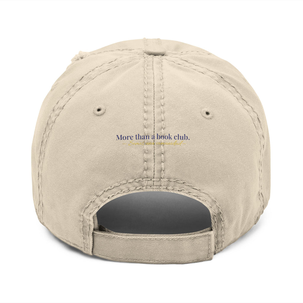 Latina Book Club Embroidered Distressed Hat — 'More than a book club'
