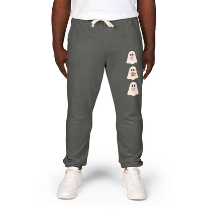 Fleece Sweatpants - Concha Season with Ghosts Eating Conchas Design