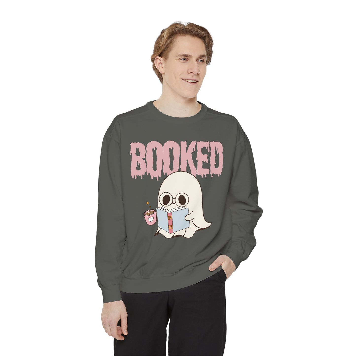 Booked Ghost with Coffee Sweatshirt