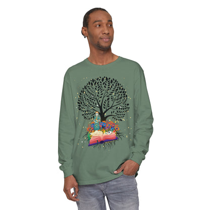 Long Sleeve T-Shirt - Magical Tree with Catrina and Roots Design