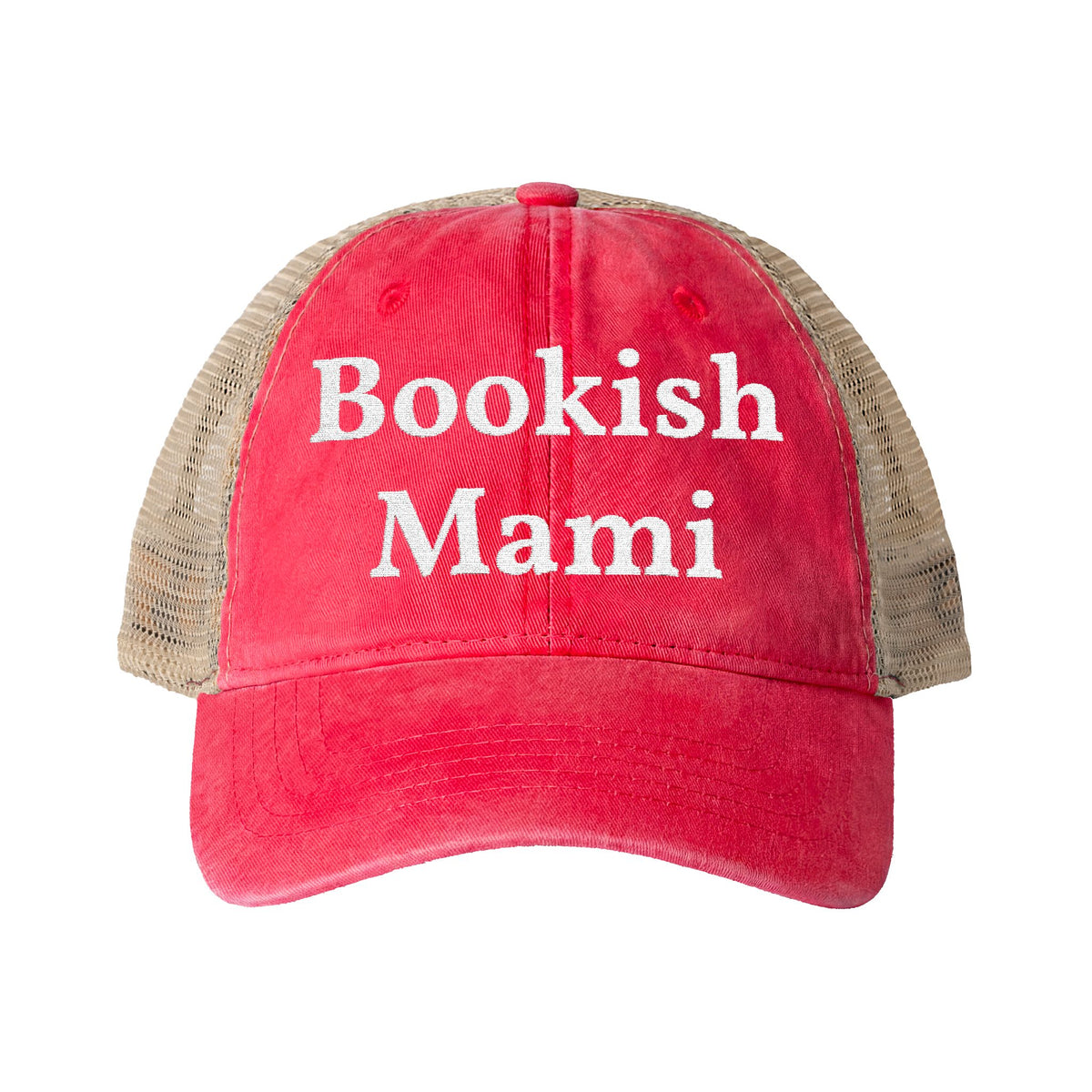Bookish Mami- Women's Washed Mesh-Back Cap