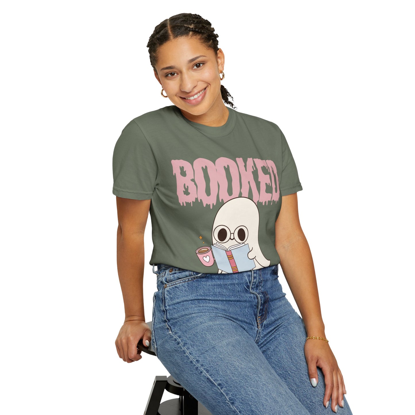 Booked Ghost with Coffee Unisex T-shirt
