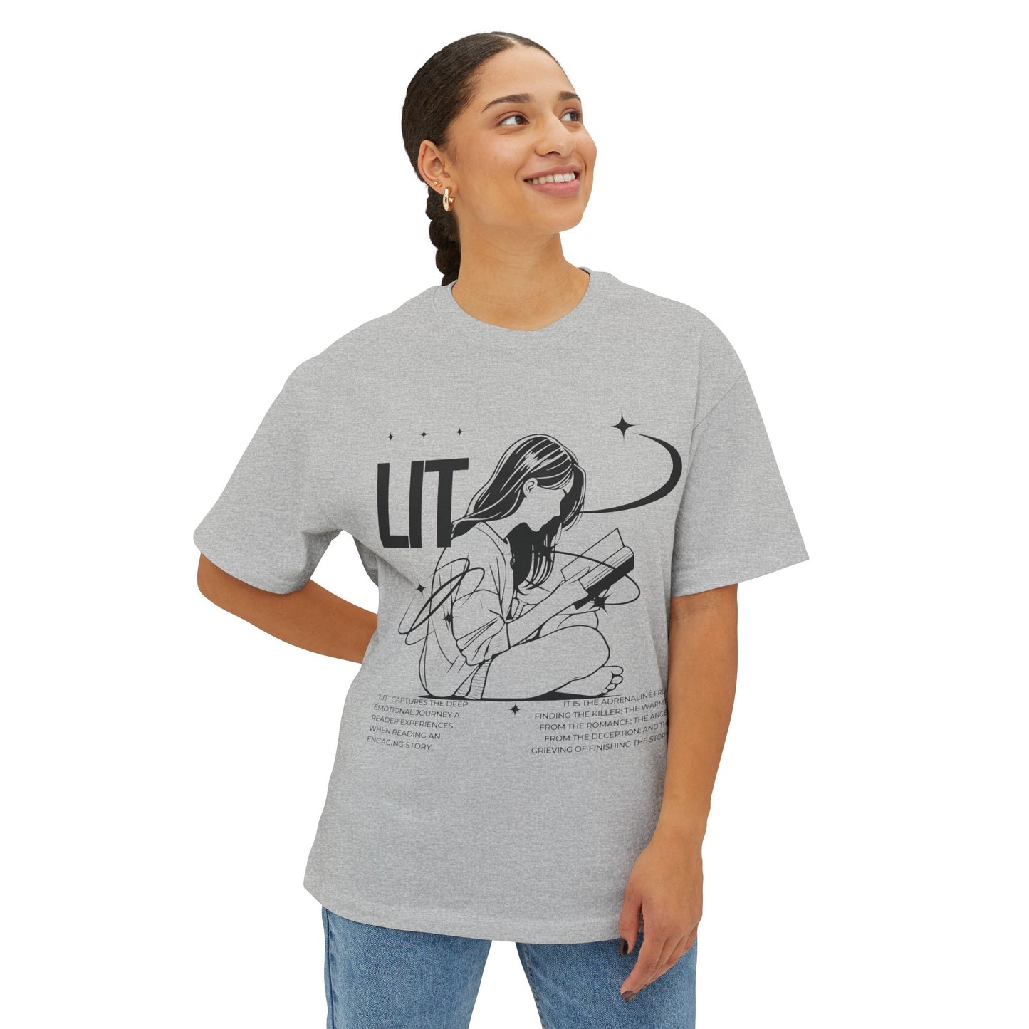 Boxy Tee - Girl Reading LIT Design