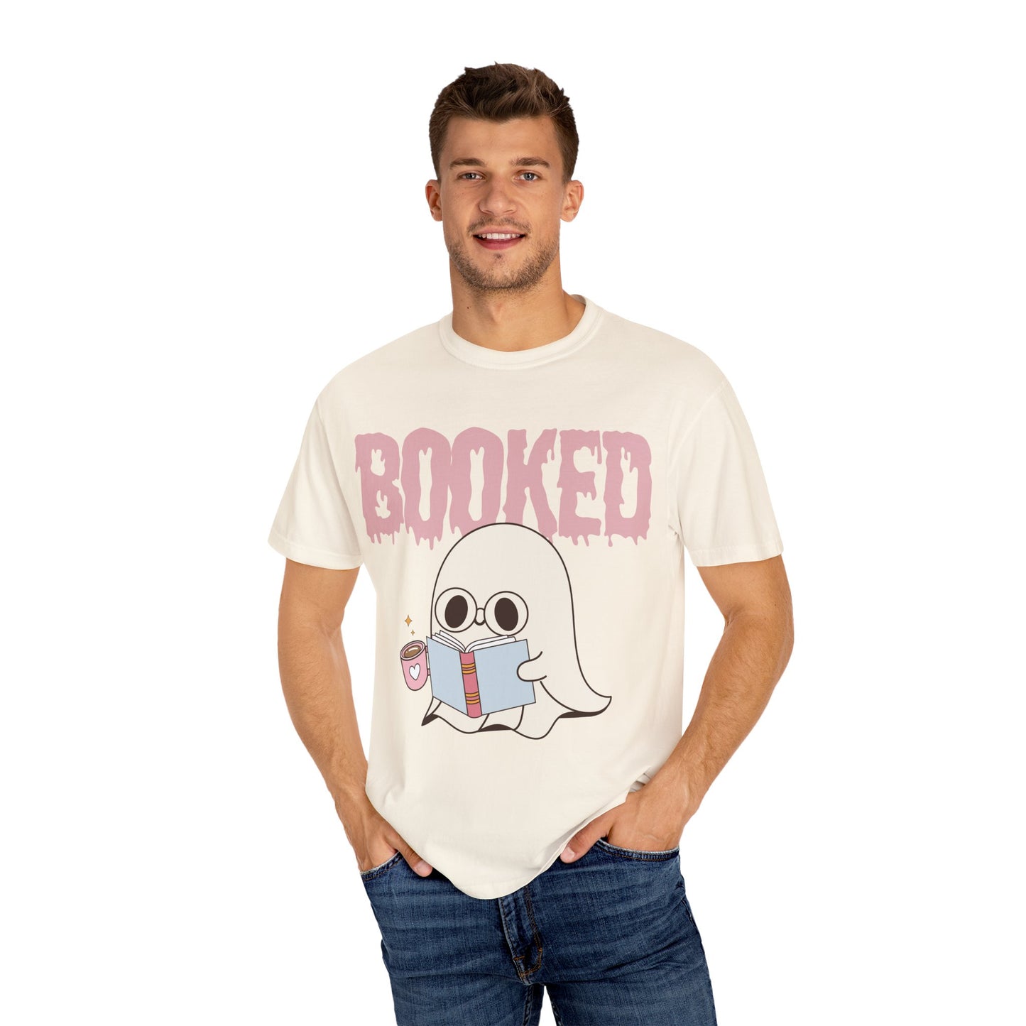 Booked Ghost with Coffee Unisex T-shirt