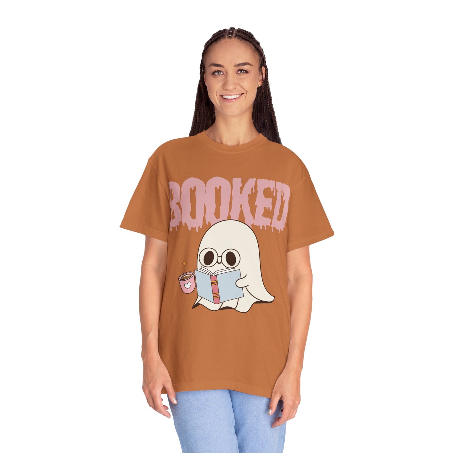 Booked Ghost with Coffee Unisex T-shirt
