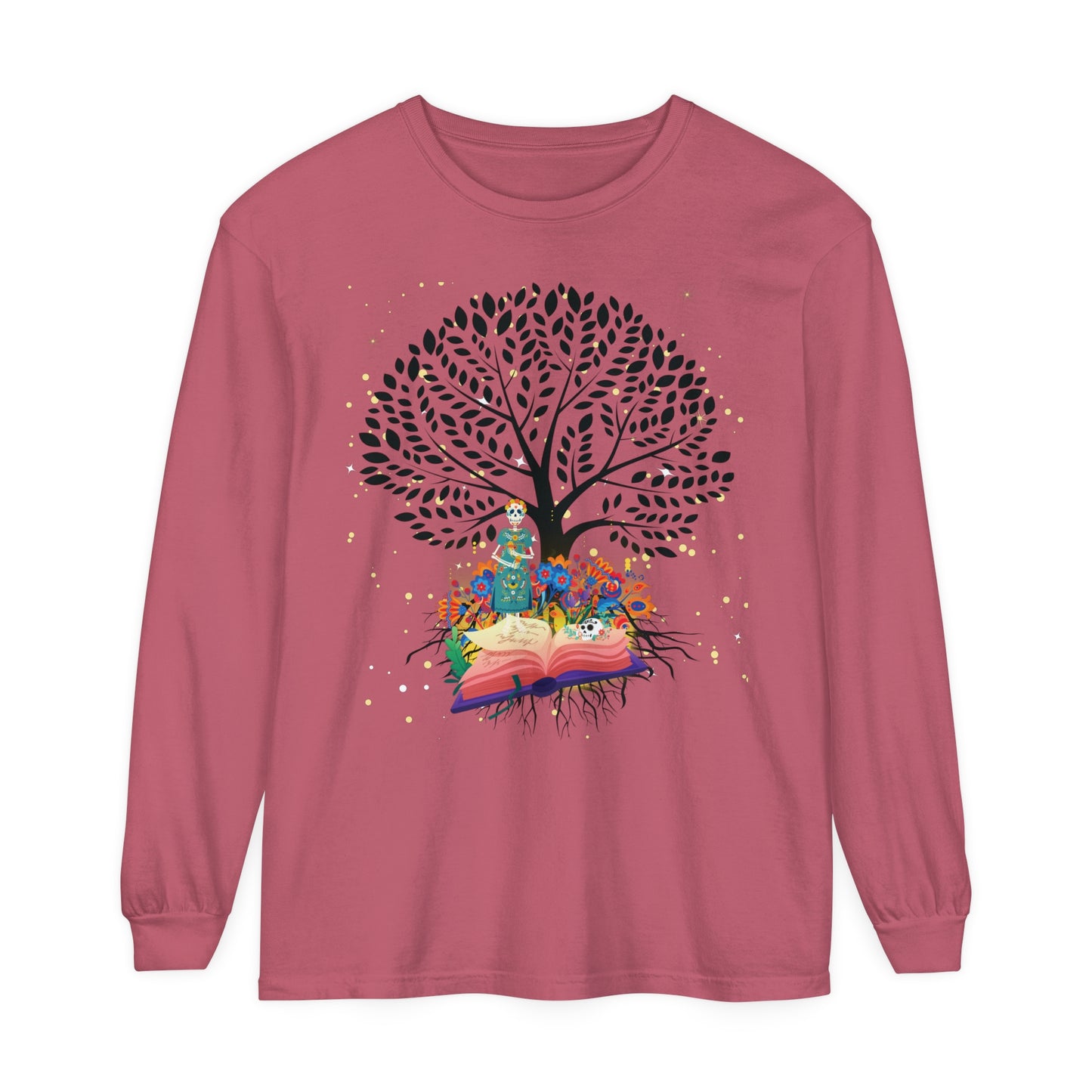 Long Sleeve T-Shirt - Magical Tree with Catrina and Roots Design