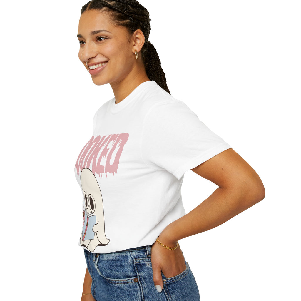 Booked Ghost with Coffee Unisex T-shirt