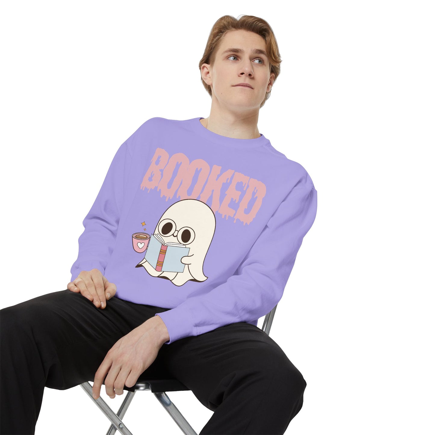 Booked Ghost with Coffee Sweatshirt