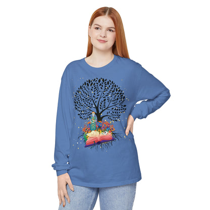 Long Sleeve T-Shirt - Magical Tree with Catrina and Roots Design