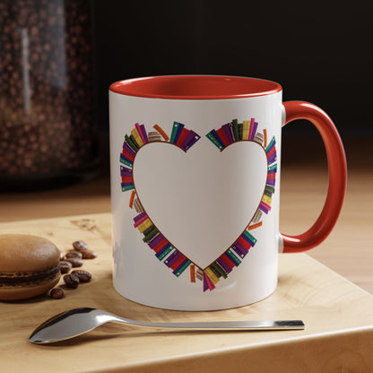 Mug Big Heart Made of Books Coffee Mug (11, 15oz)