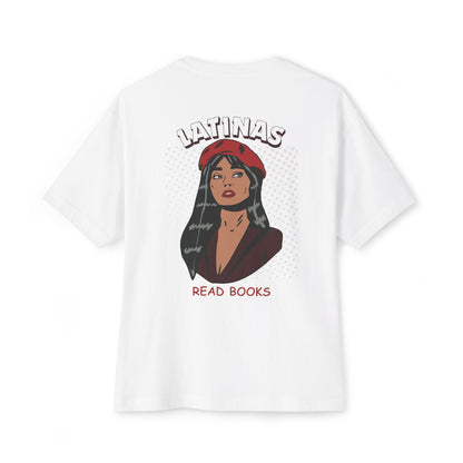 Latinas Read Books Unisex Oversized Boxy TShirt