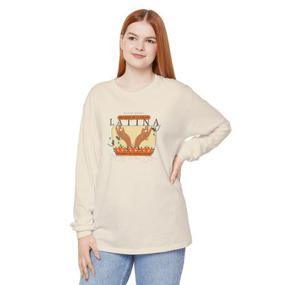 Unisex Long Sleeve Shirt - Raíces de Lucha, Flores de Esperanza Latina Quetzal Birds Design