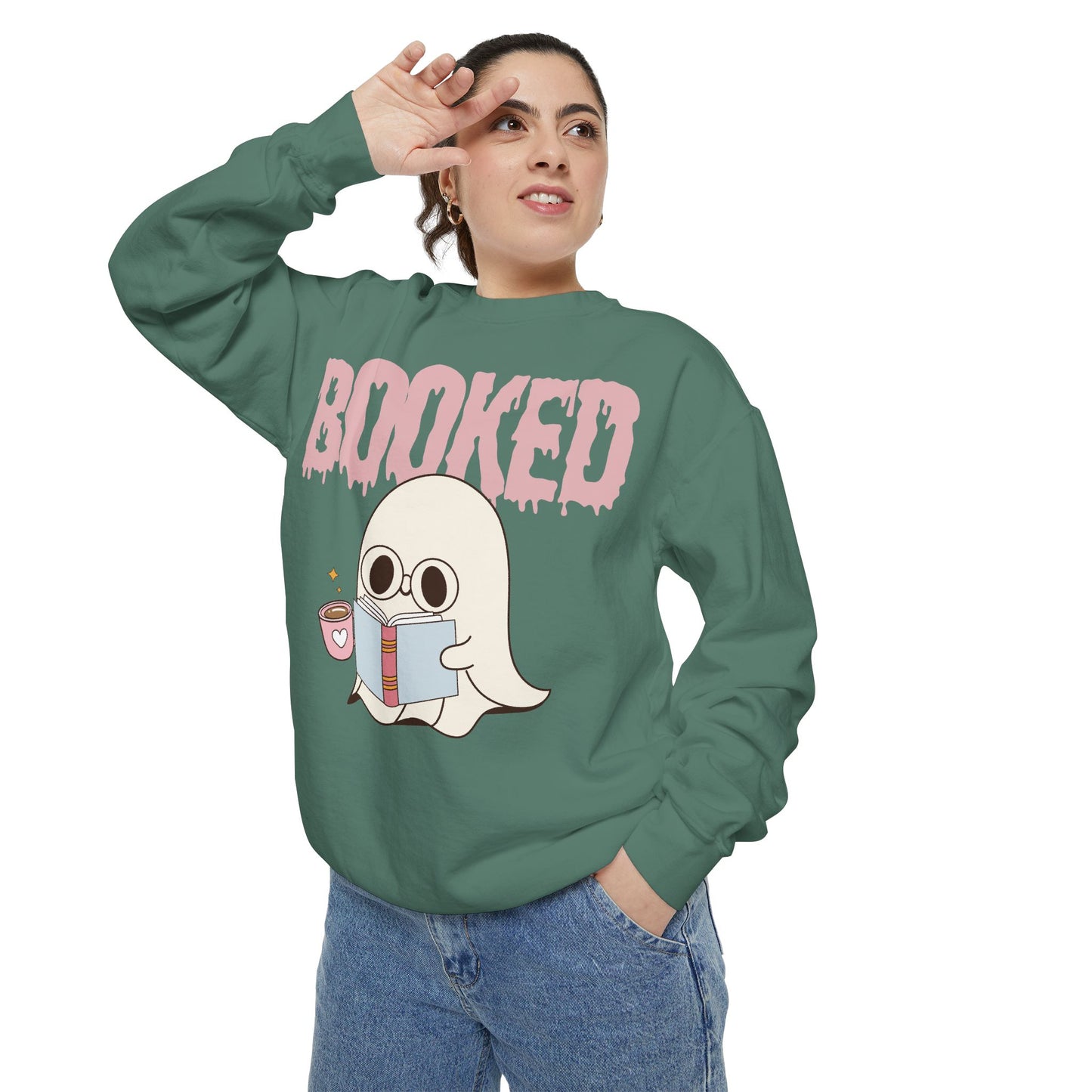 Booked Ghost with Coffee Sweatshirt