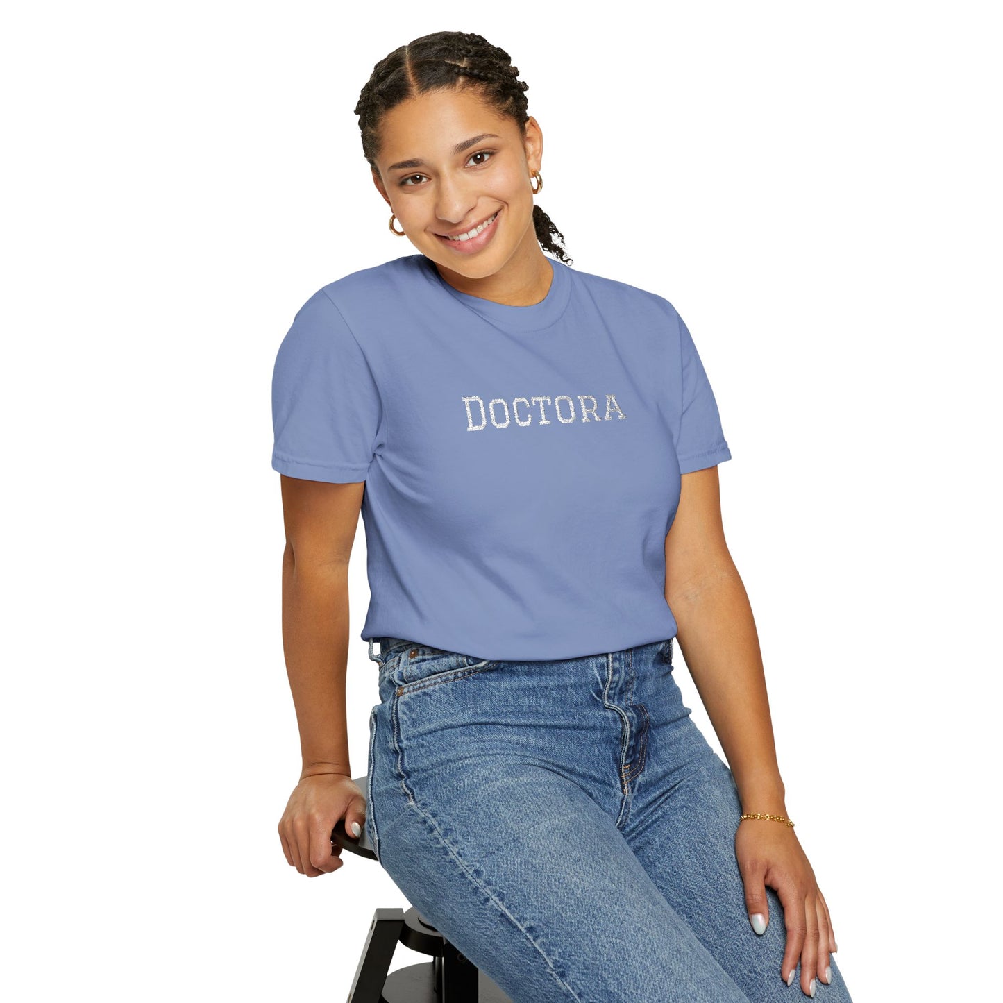 Embroidered Doctora T-Shirt — Feminine Doctor Shirt for Professionals