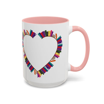 Mug Big Heart Made of Books Coffee Mug (11, 15oz)