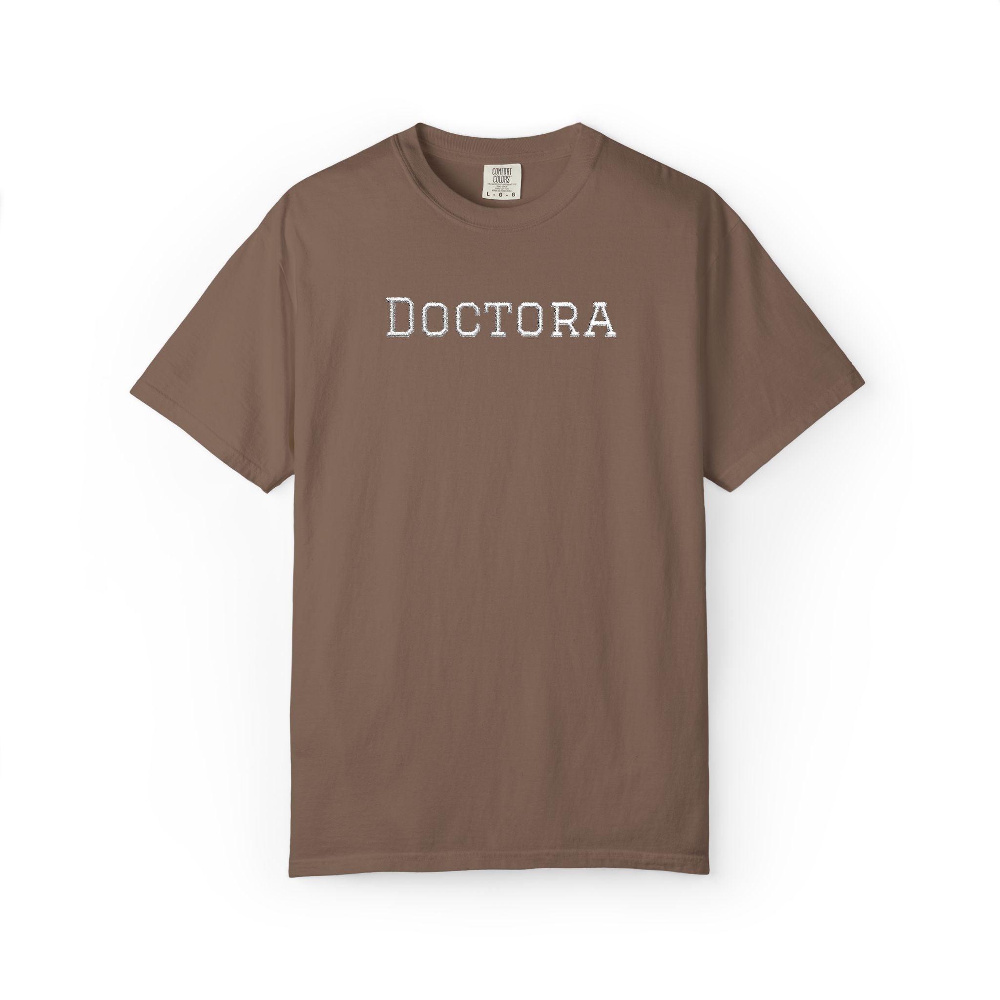 Embroidered Doctora T-Shirt — Feminine Doctor Shirt for Professionals