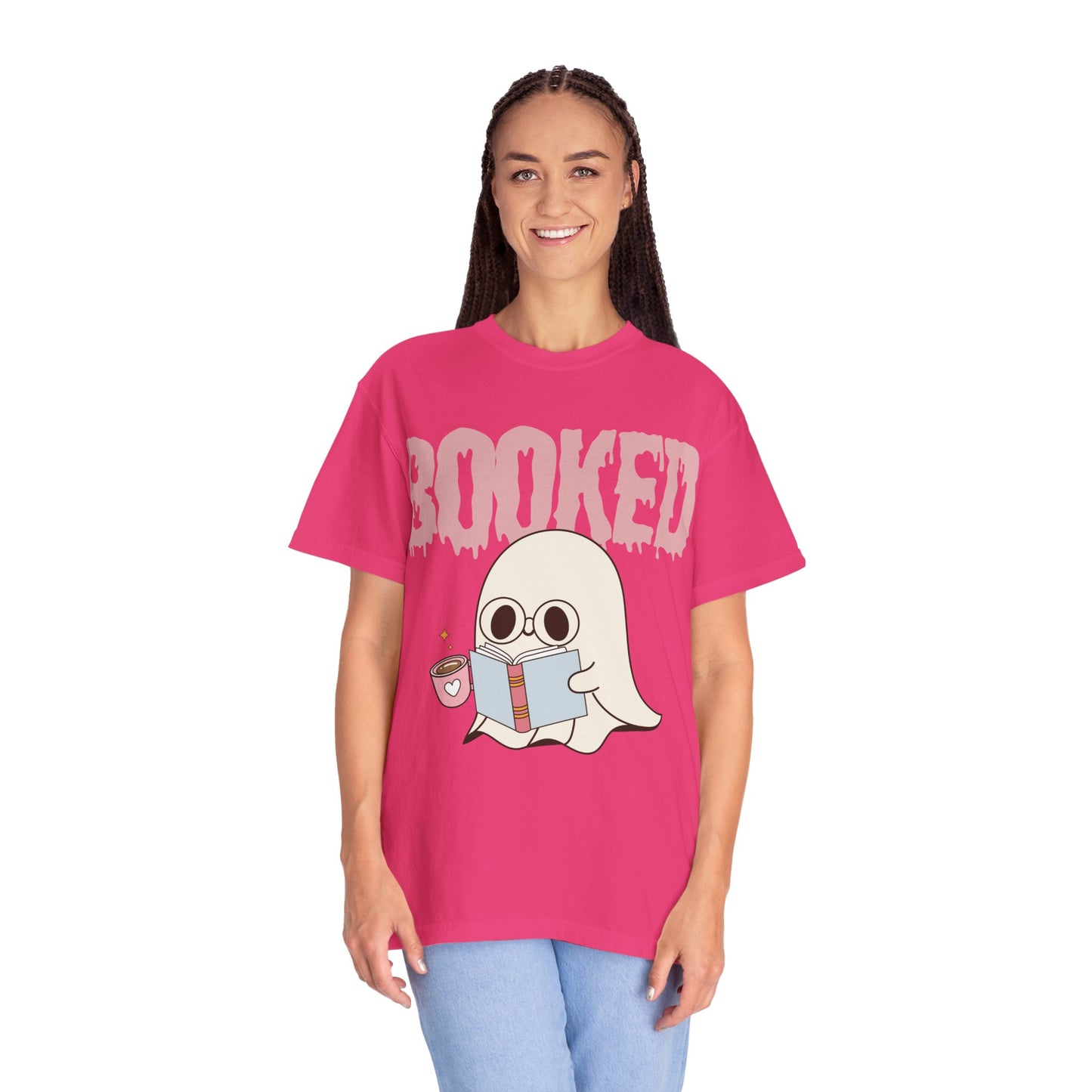 Booked Ghost with Coffee Unisex T-shirt
