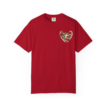 Unisex Garment-Dyed T-shirt - Autentico, Chingon Latino with Calavera Heart
