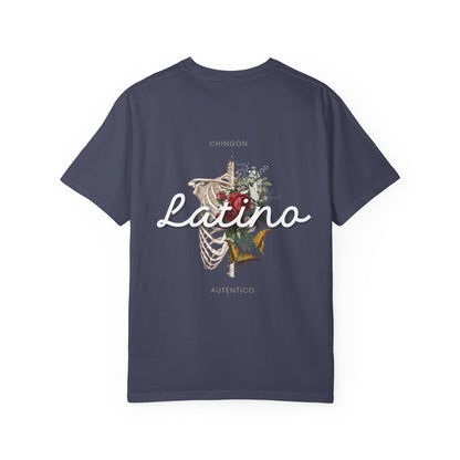 Unisex Garment-Dyed T-shirt - Autentico, Chingon Latino with Calavera Heart