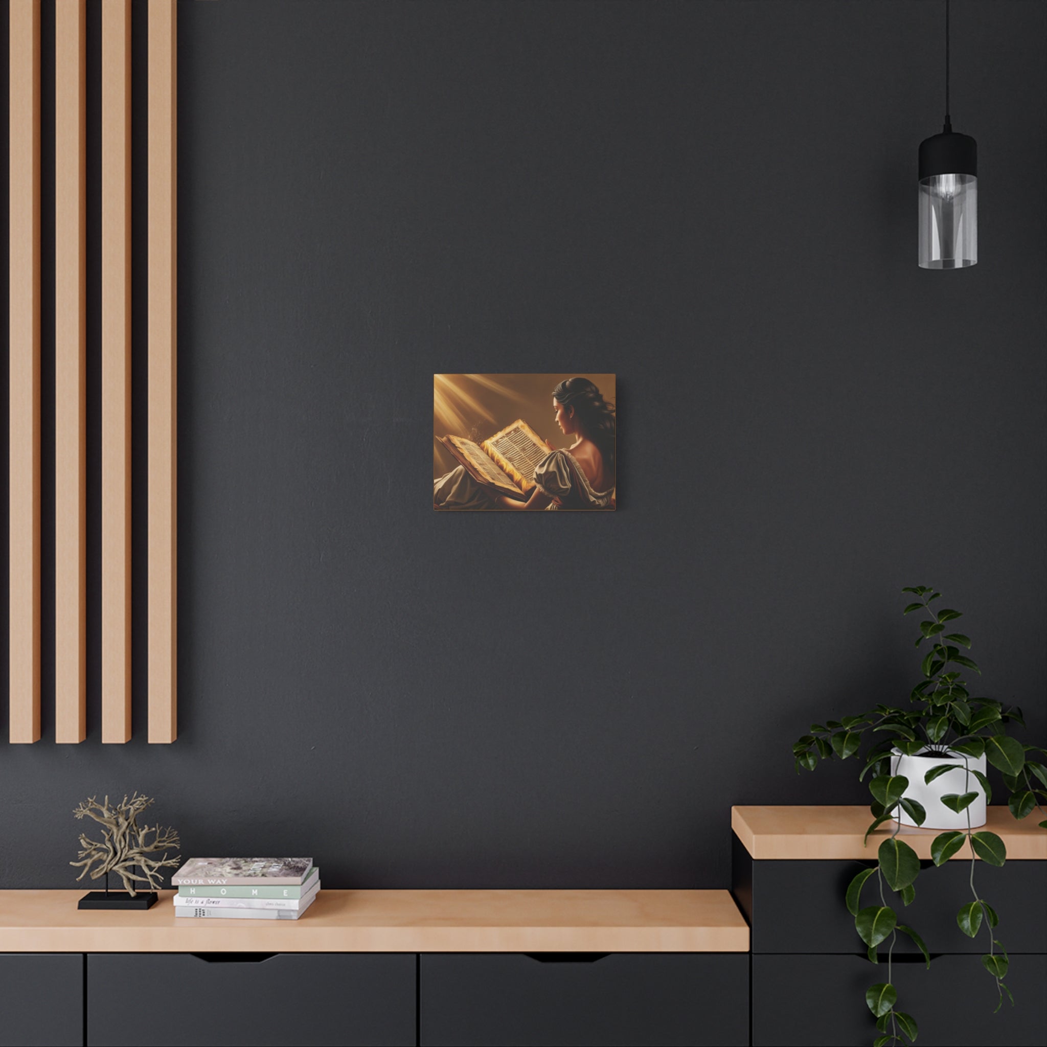 Canvas Wall Art - Magical Latina Reading a Book