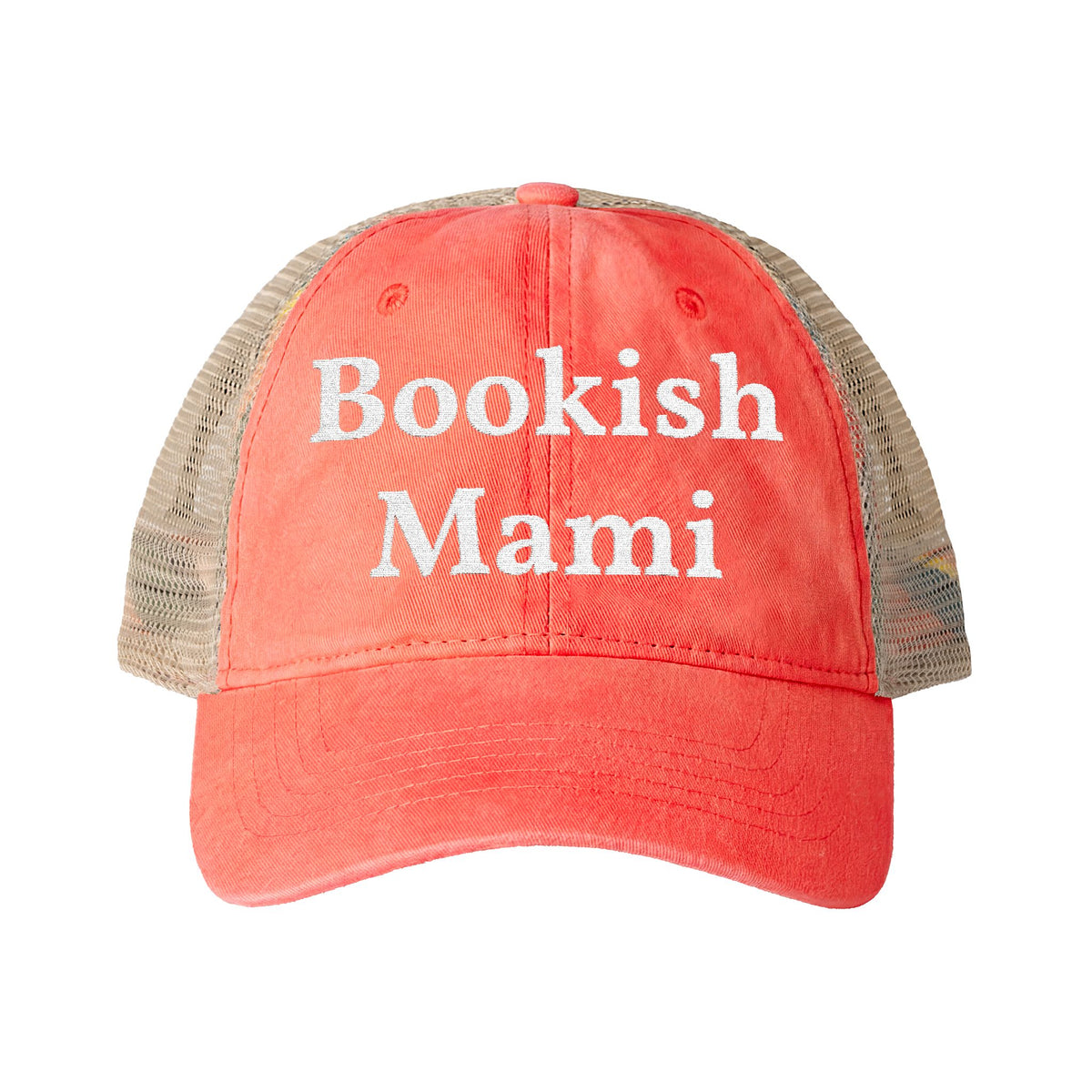 Bookish Mami- Women's Washed Mesh-Back Cap
